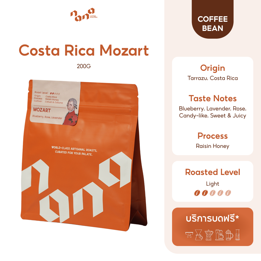 Costa Rica Mozart (100g, 200g) เมล็ดกาแฟคั่วอ่อน