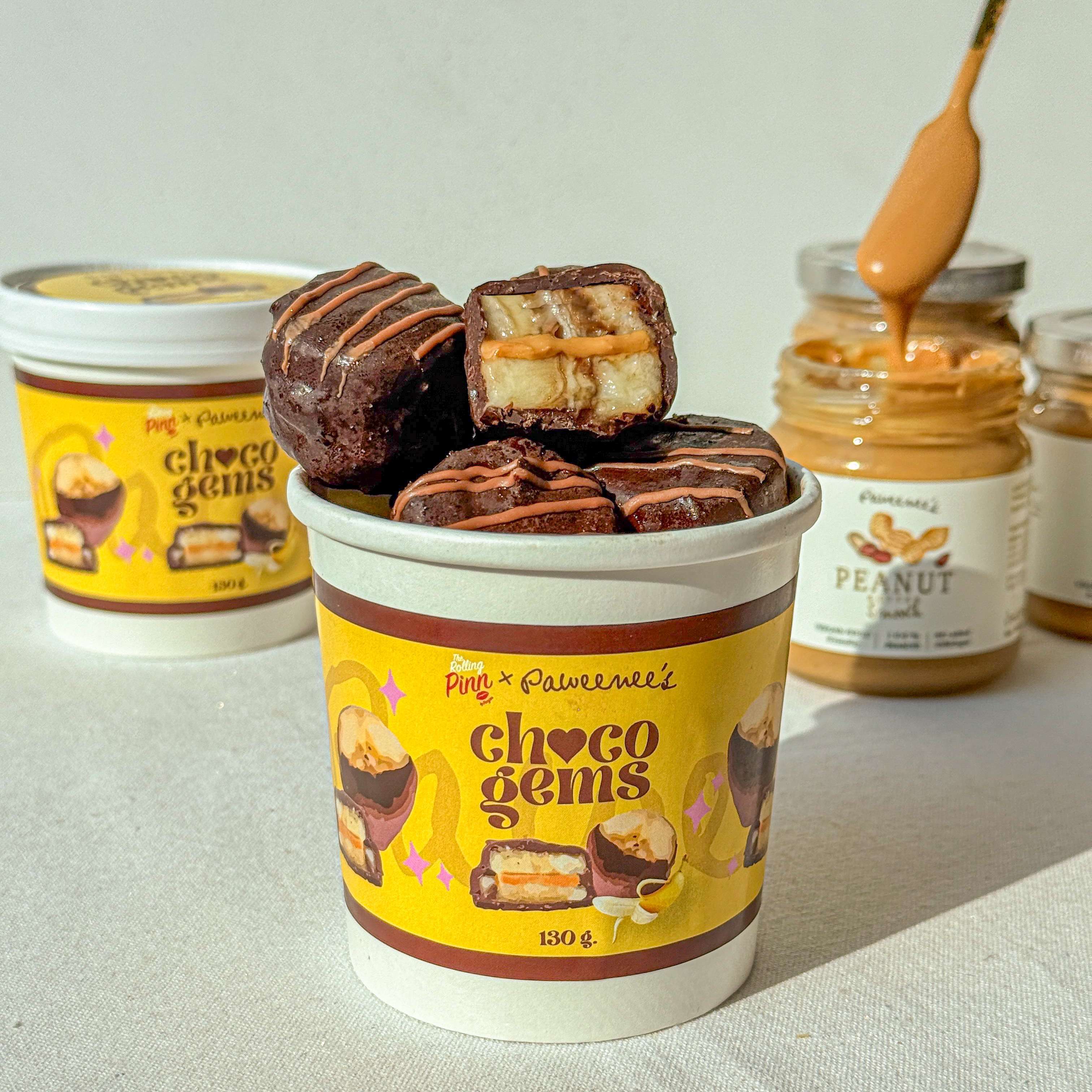 Banana Peanut Butter Chocogems - Paweenee’s