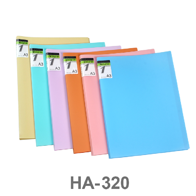 แฟ้มโชว์เอกสาร Hold in One A3/20ช่อง คละสี #HA-320