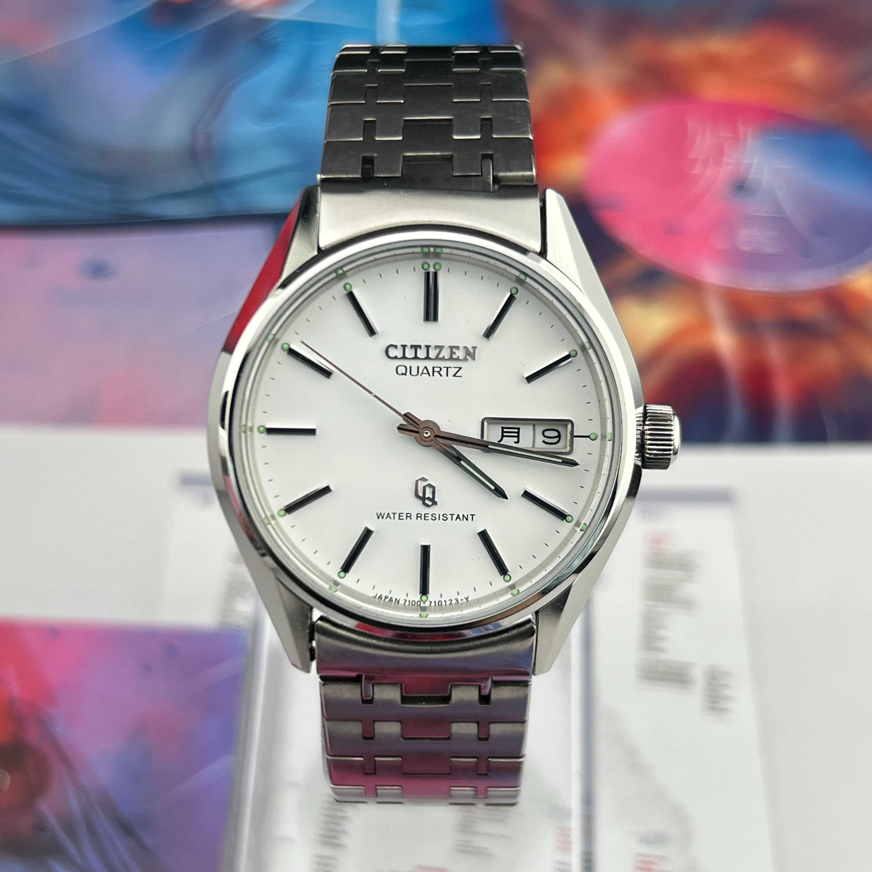 Vintage Citizen CQ Quartz Silver Dial Ref.4-730038 TA Days/Date Kanji Japan 1978