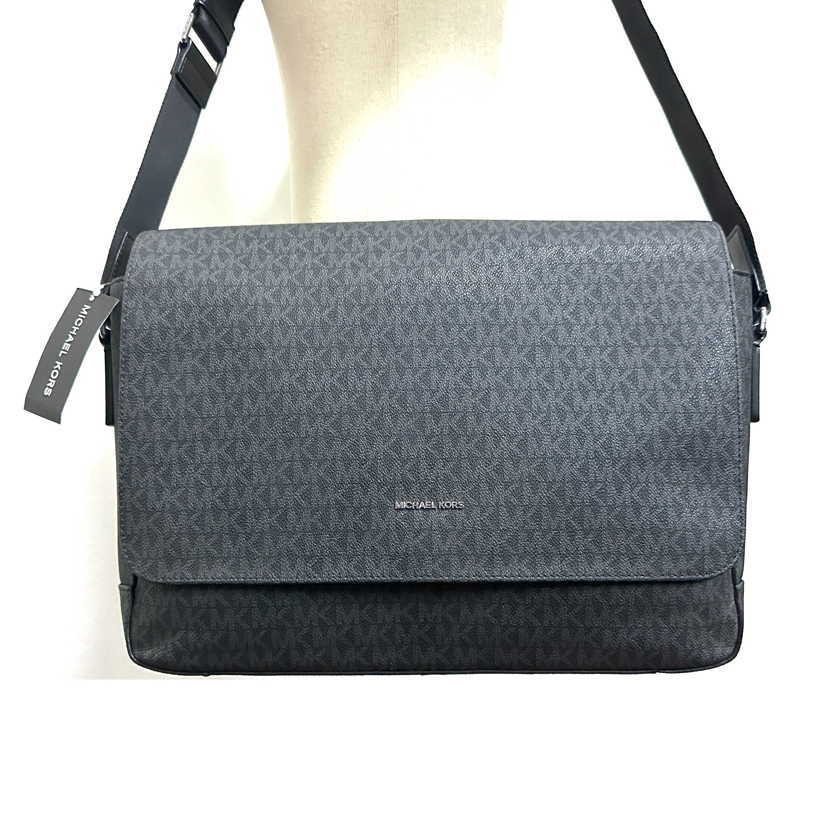 MICHAEL KORS แท้ MICHAEL KORS 37U9LHRM2B MEN HARRISON LAPTOP MESSENGER CROSSBODY BAG BLACK