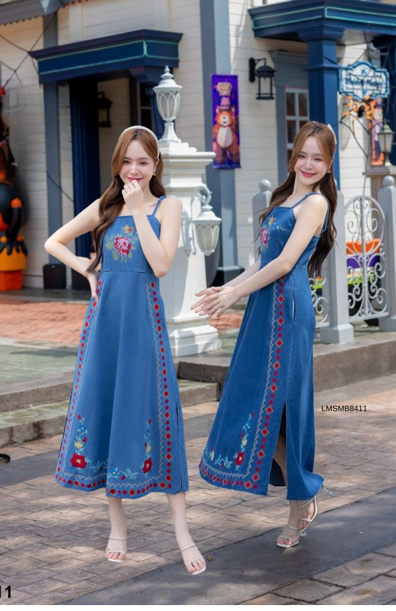 S-XL เดรสสายเดี่ยว LMSMB8411