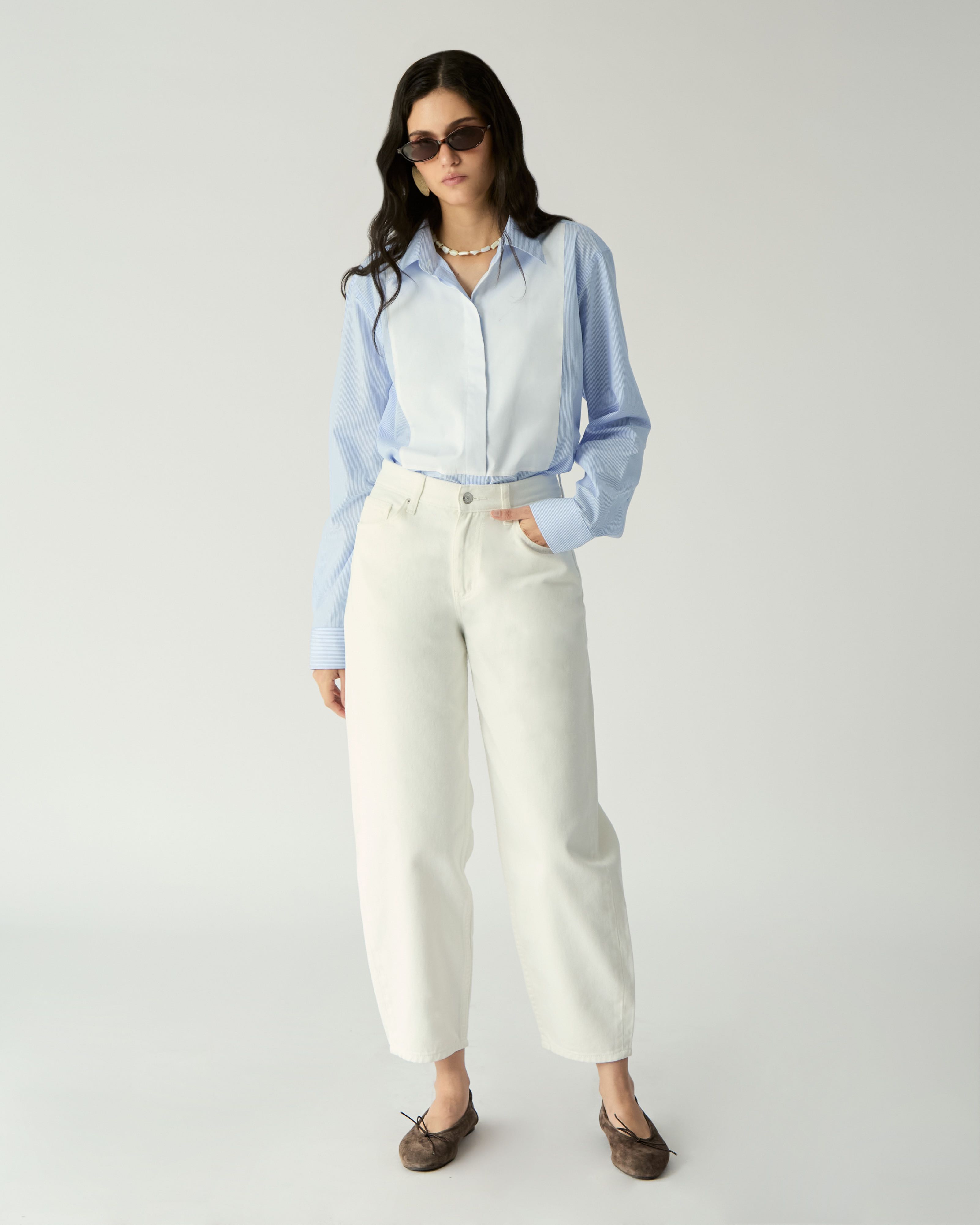 AMR DE SAISON ( AIMER ) - Low Rise Balloon Jeans in White