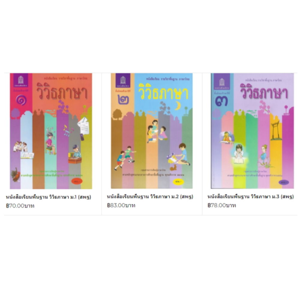 หนังสือเรียนพื้นฐาน วิวิธภาษา ม.1 - ม.3 สกสค.
