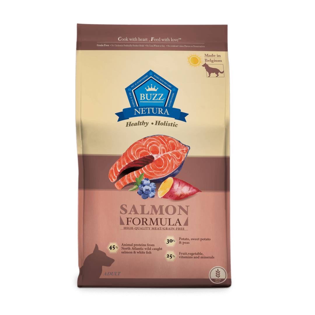 Buzz Netura อาหารสุนัขพันธุ์กลาง-ใหญ่ Holistic Grain Free สูตรแซลมอน 2.5 kg.