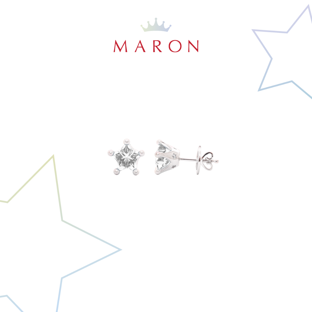 Little Mythical Stars Earring with White Topaz