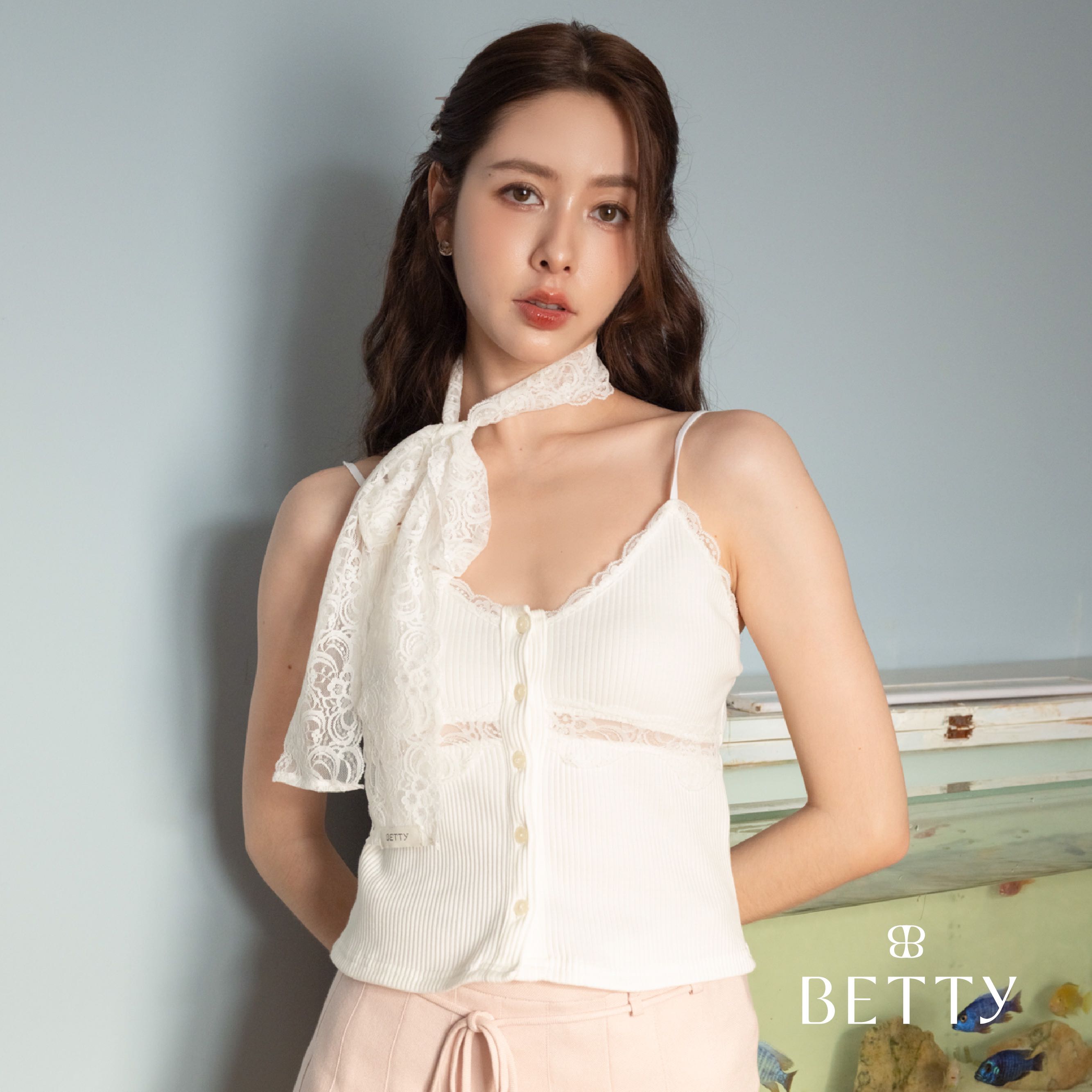 Draft Camisole - Ribbed Cami Top with Lace Details