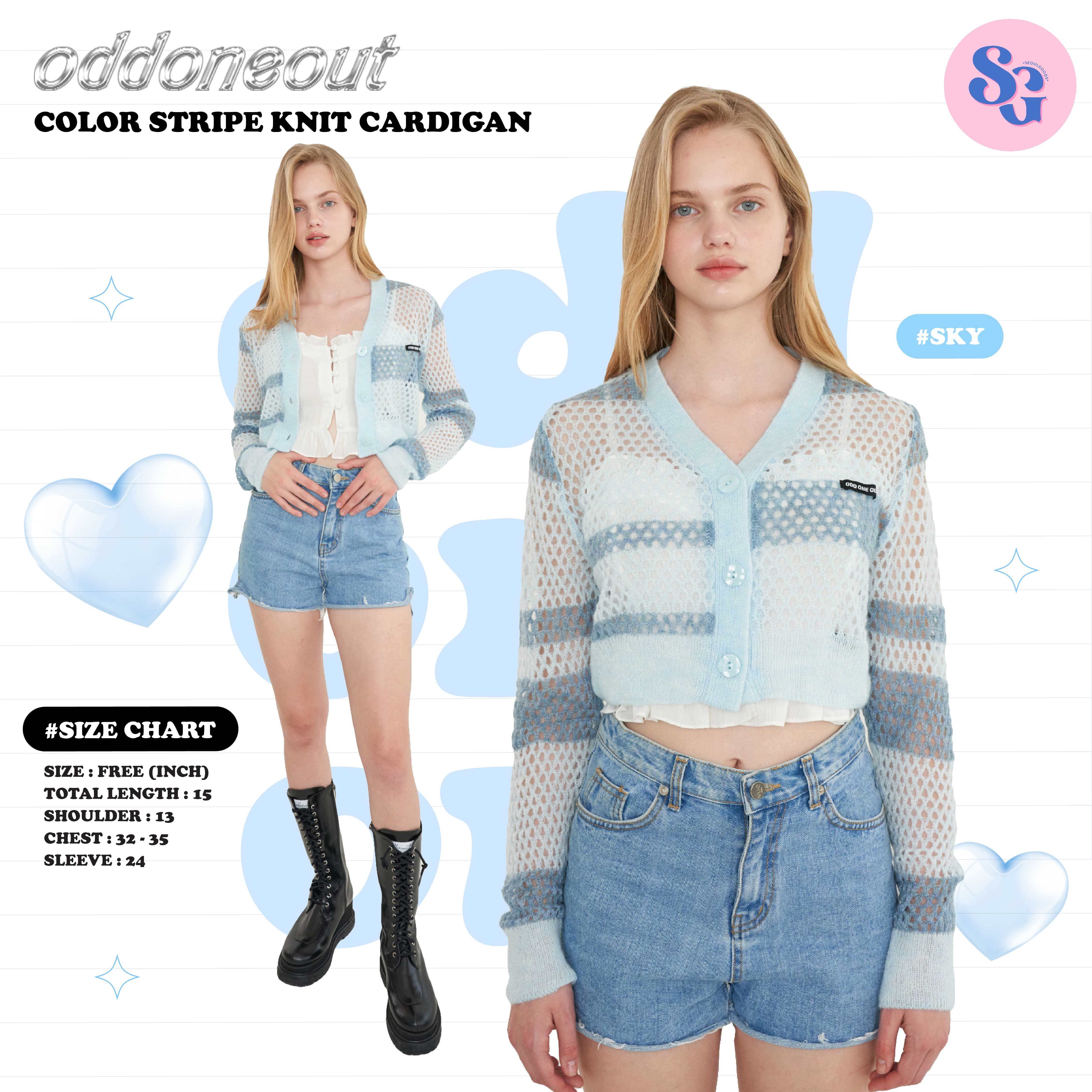 ODDONEOUT - Color Stripe Knit Cardigan