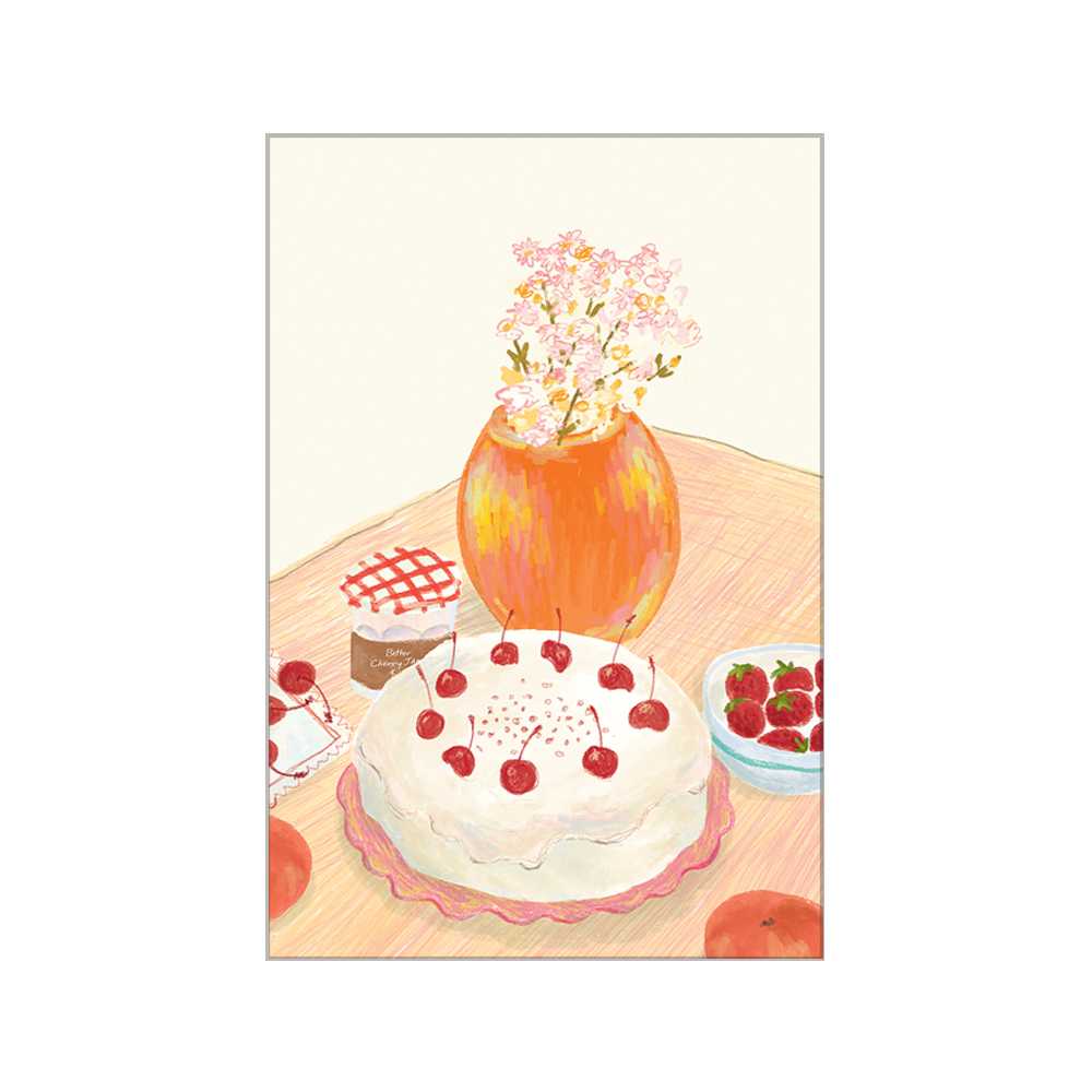 cherry cake postcard
