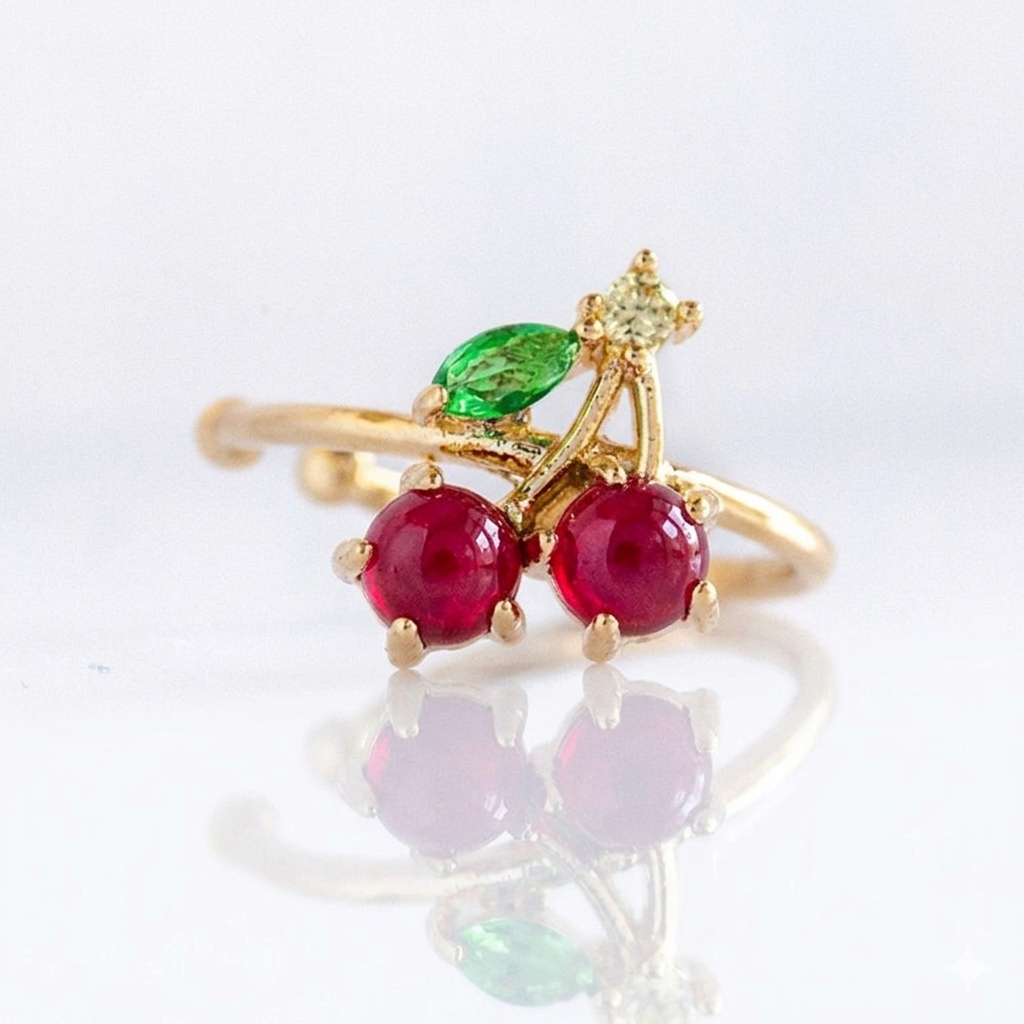 EC Ear cuff เชอรี่แดง (ใส่ข้างขวา)