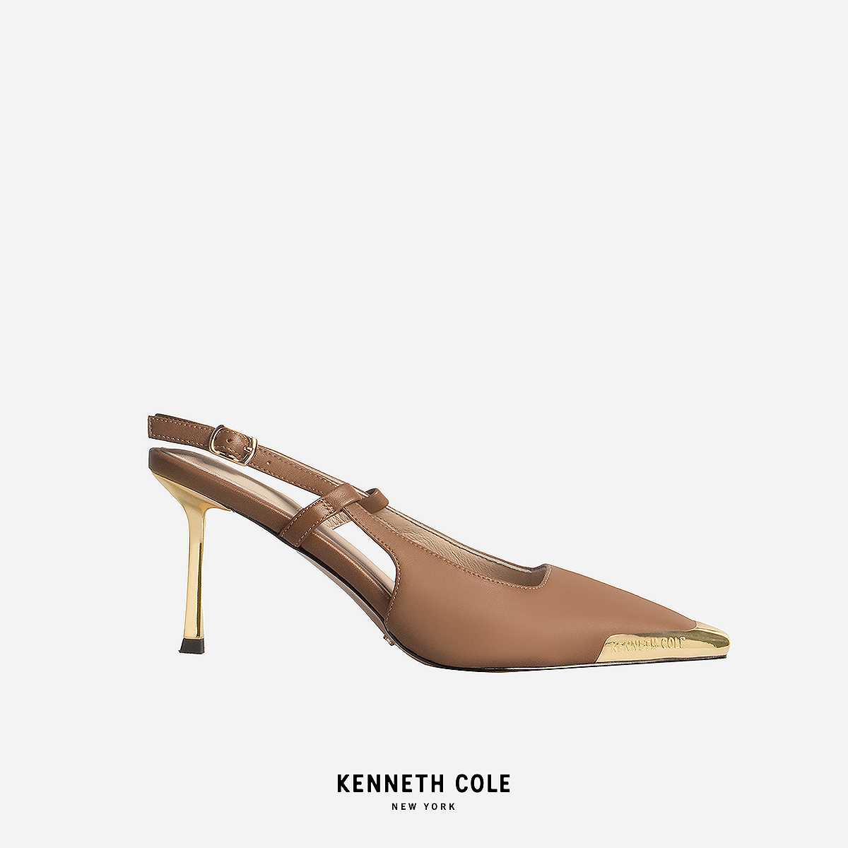 KENNETH COLE x ANNE รองเท้าส้นสูง รุ่น ADIA SLINGBACKS MOCHA สีน้ำตาล ( HEL - KF85076LE-904 )