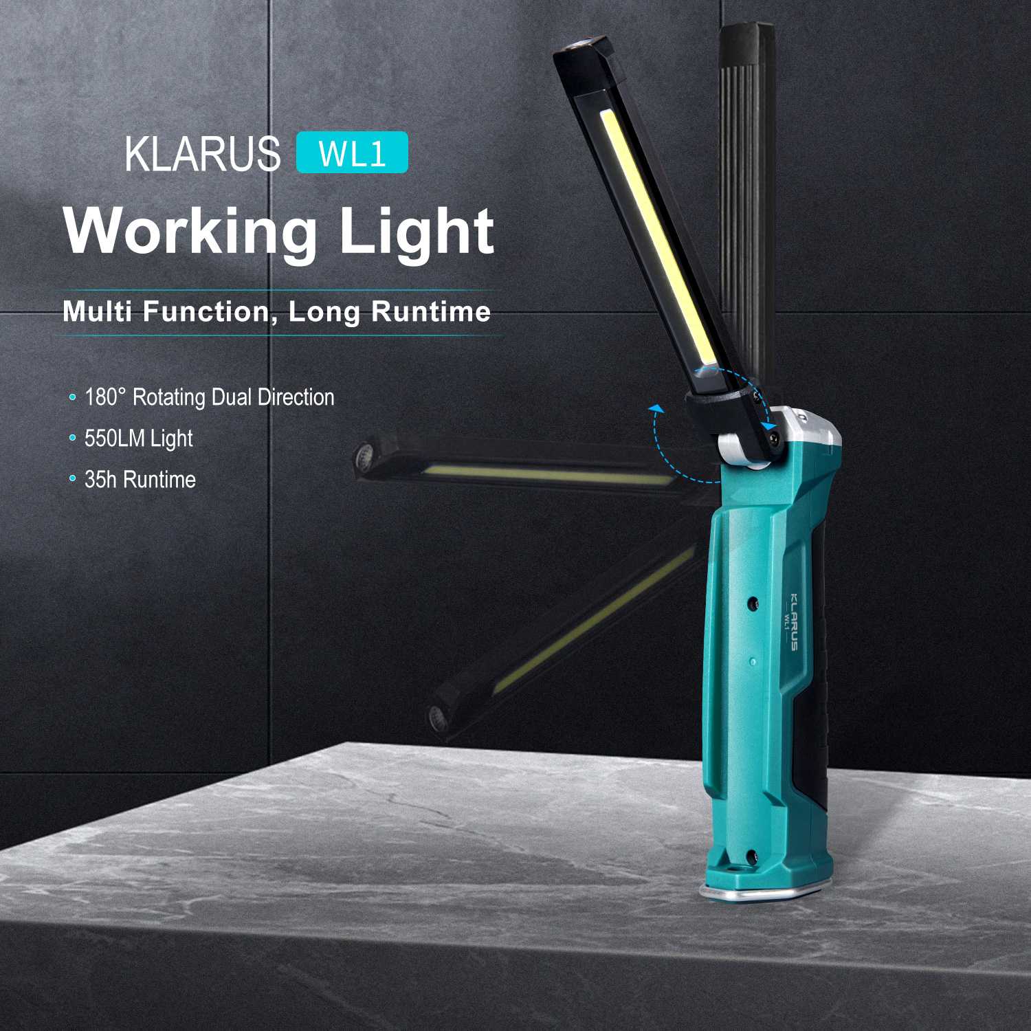 KLARUS  WorkLight WL1 ไฟฉายคุณภาพส่องสว่างงานช่าง  ท้ายแม่เหล็กแรงสูง Clip สว่างพกง่าย