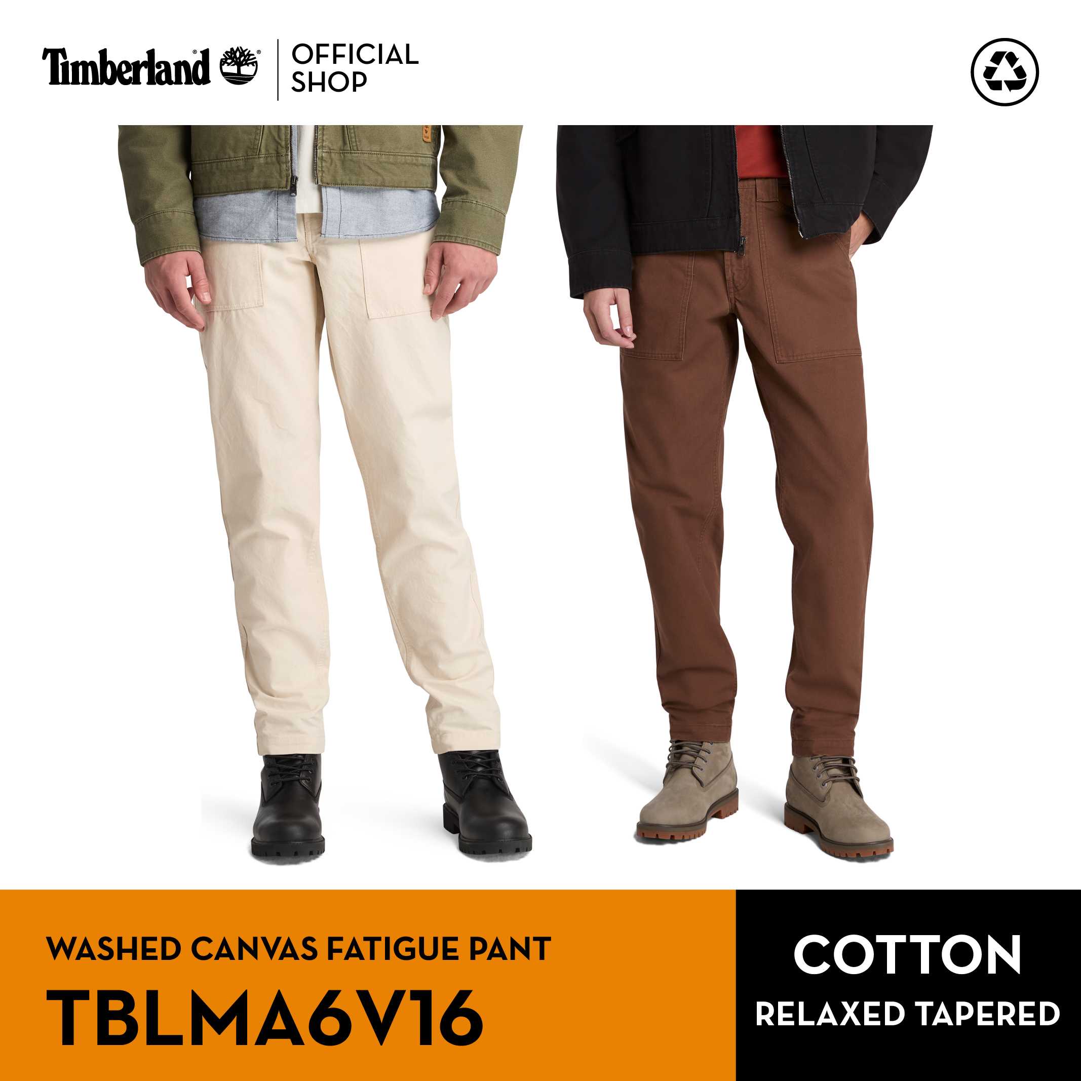 Timberland Men’s WASHED CANVAS FATIGUE PANT กางเกงขายาว (TBLMA6V16)