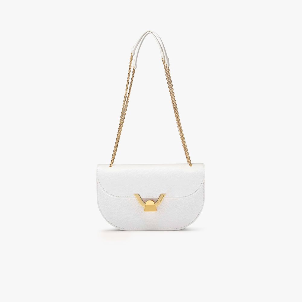 Coccinelle รุ่น Dew E1QTF150201H13 กระเป๋าสะพายผู้หญิง สี BRILLANT WHITE ขนาด 24X14.5X9 cm