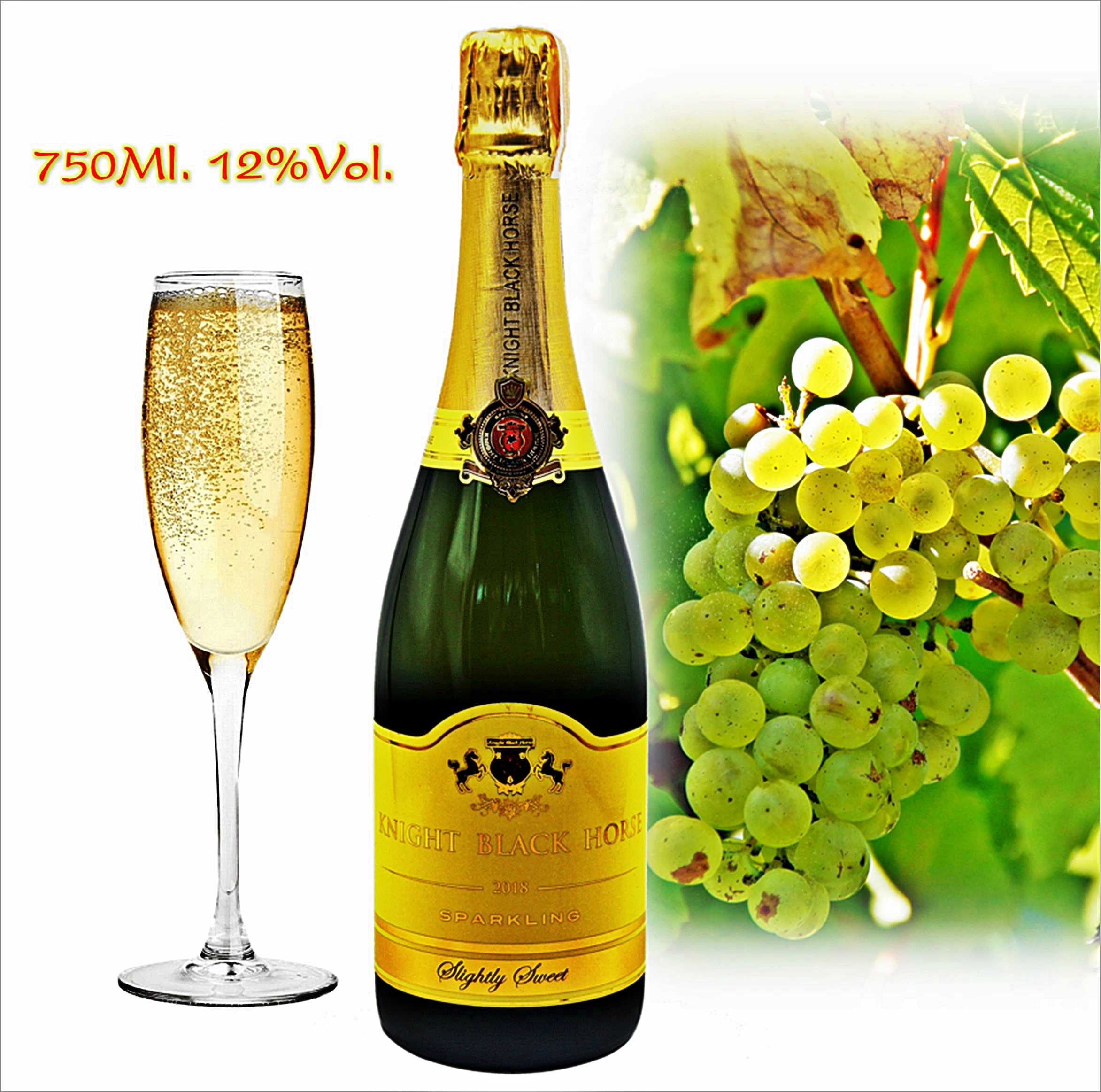 สปาร์คกลิ้งไวน์ ฉลากเหลือง (Sparkling  White Wine  Semi Sweet)