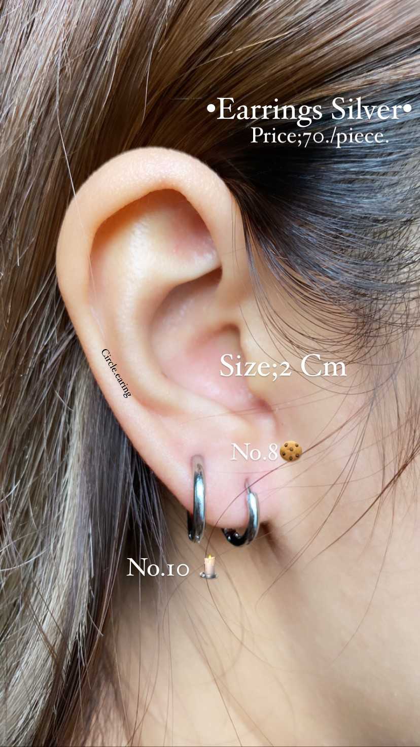 ต่างหูห่วง เงิน 10 mm (ปกติ)2.0CM