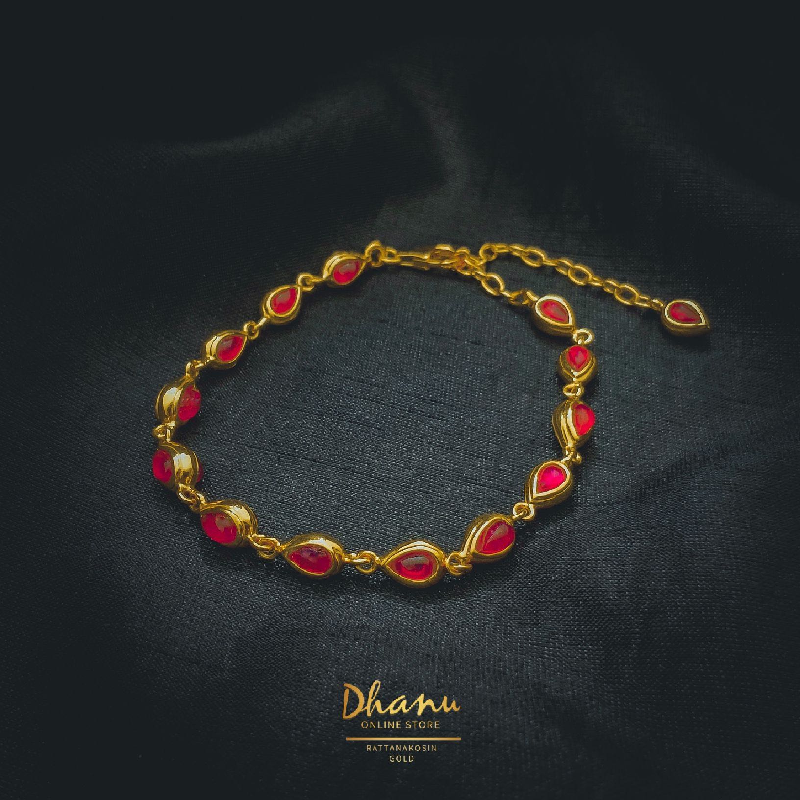 สร้อยข้อมือทับทิมทรงหยดน้ำ Ruby Pear shape Bracelet
