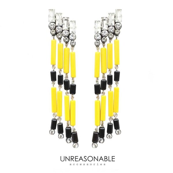 ต่างหูคริสตัลระย้า สีเหลือง UA0514-03 Unreasonable Accessories