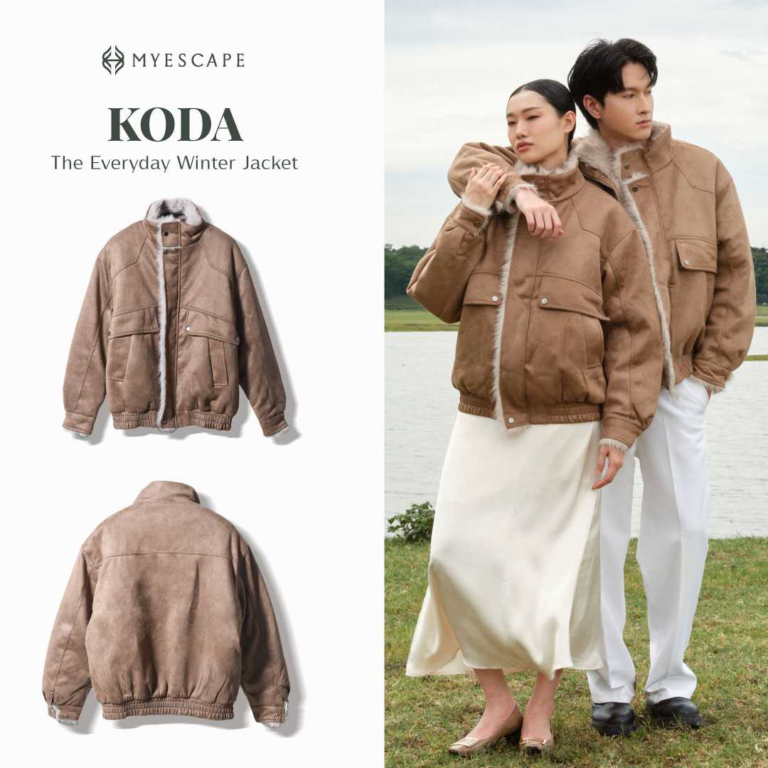 MYESCAPE KODA Winter Jacket | แจ็กเก็ตหนังกลับ Oversize Unisex | Deer Leather Velvet |