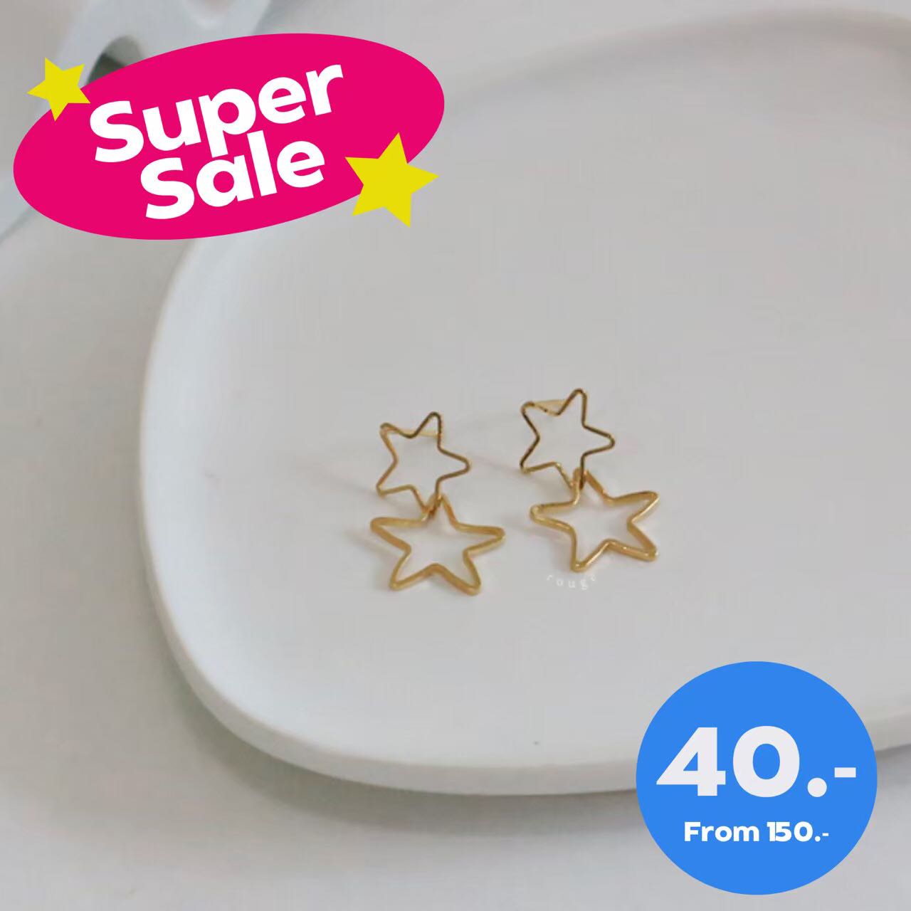 Gold double star drop