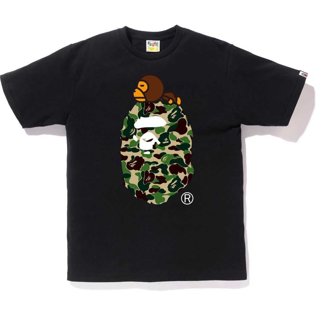 Bape ABC Camo Milo On Big Ape Tee Black
