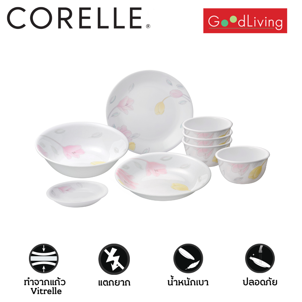 Corelle ชุดจานชาม ลาย Elegant City Set 8 ชิ้น/C-03-8-EC-P