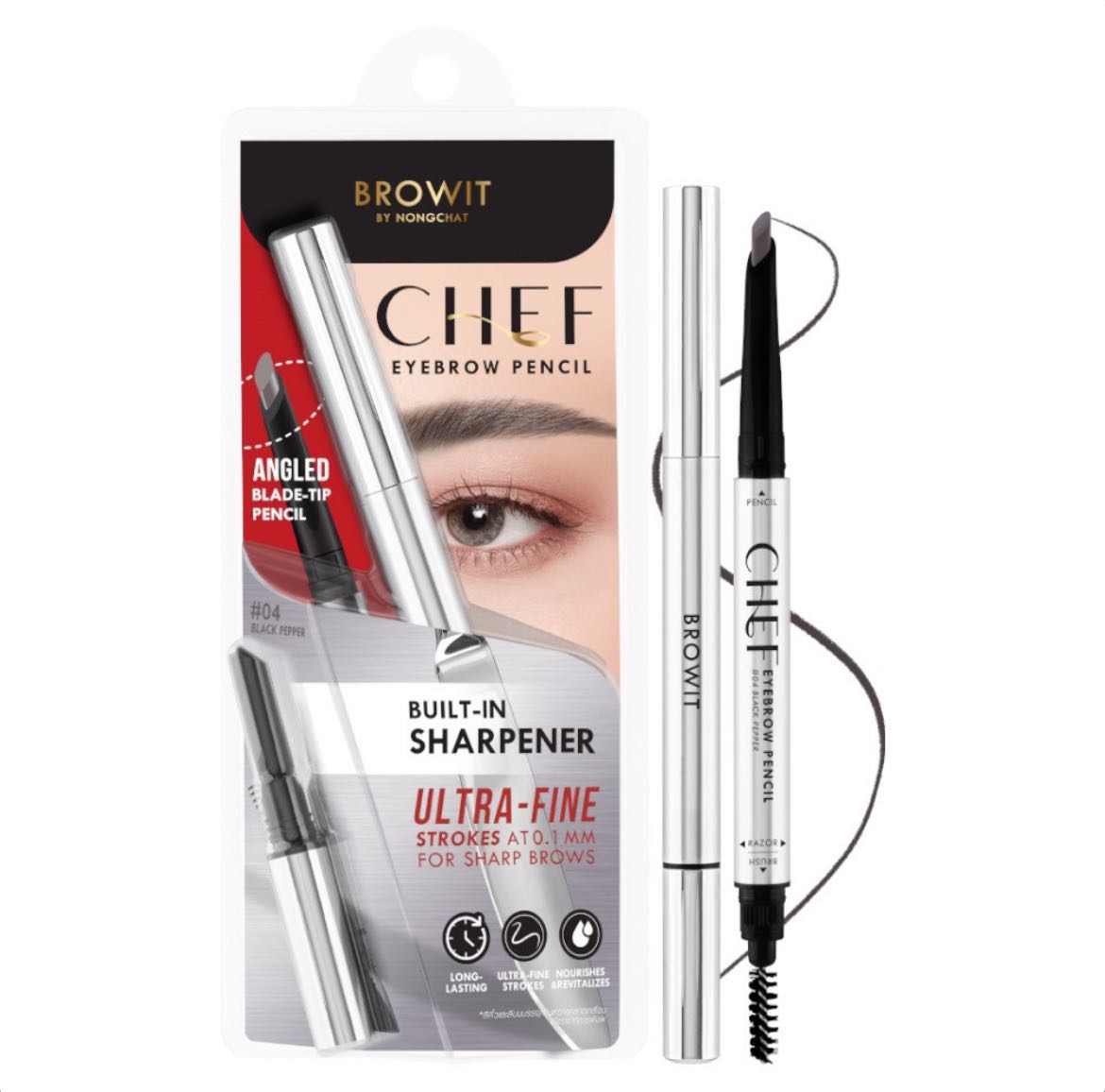 Chef eyebrow pencil ดินสอคิ้ว3หัว