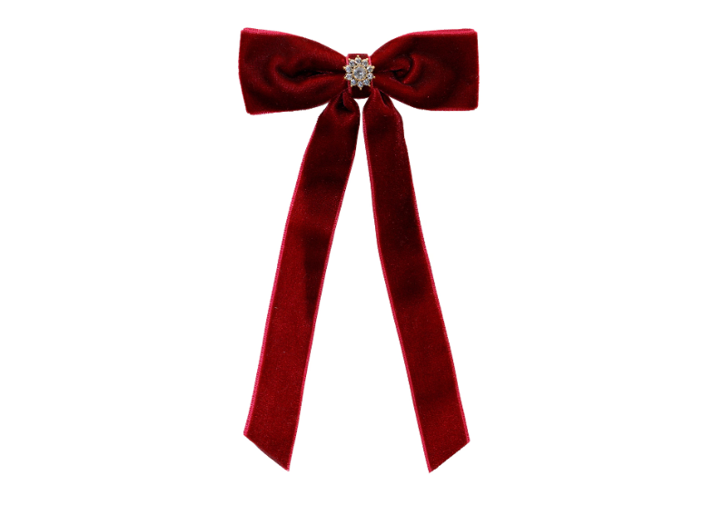 EMI JAY Iconic Velvet Bow Barrette Cabernet