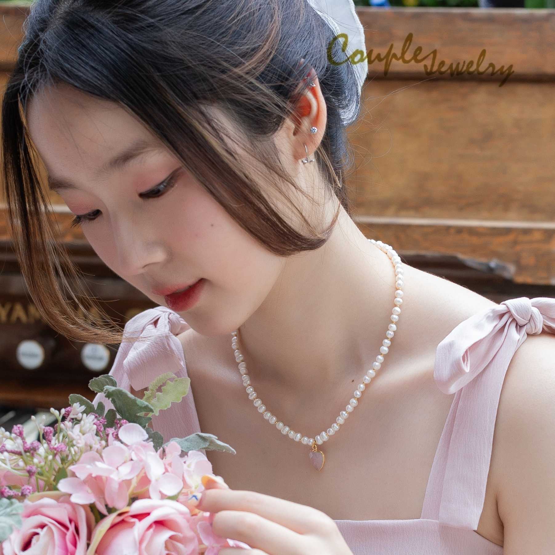 Love​ collection​ pearl(Rose​ quartz)​