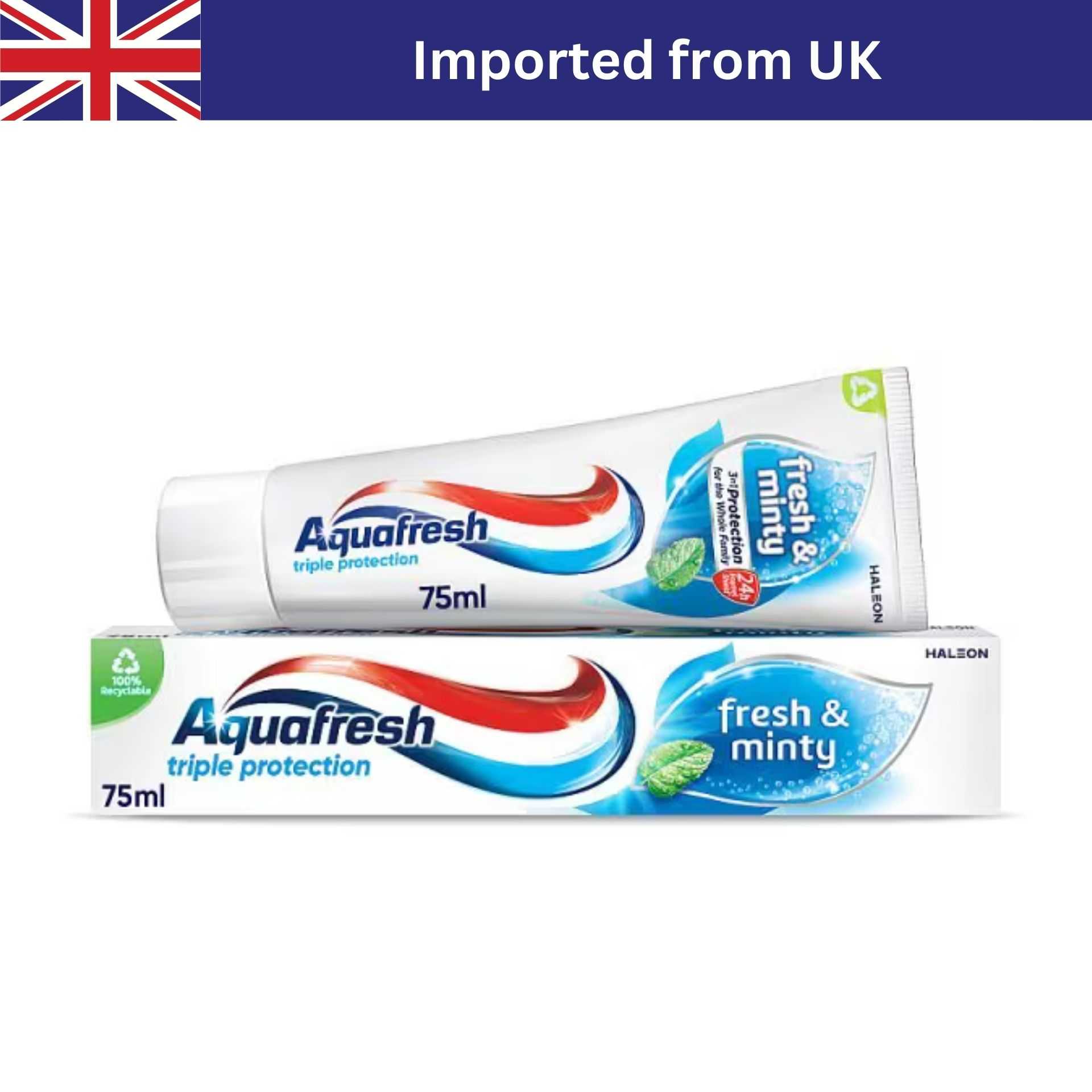 ยาสีฟัน Aquafresh Toothpaste Triple Protection Fresh & Minty 75 ml