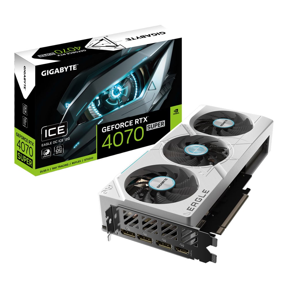GIGABYTE GEFORCE RTX 4070 SUPER EAGLE OC ICE 12G - 12GB GDDR6X (GV-N407SEAGLEOC ICE-12GD)