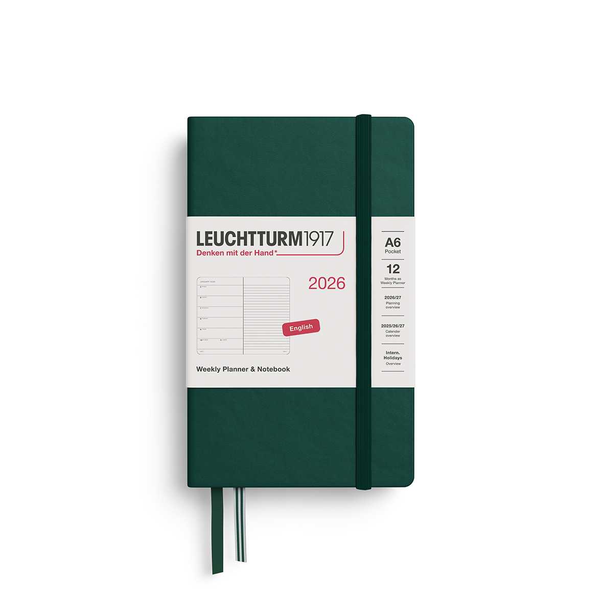 Weekly Planner & Notebook  A6 2026, ปฏิทินแพลนเนอร์รายสัปดาห์ ปี 2026 และหน้าจดบันทึก ขนาด A6 ปกแข็ง