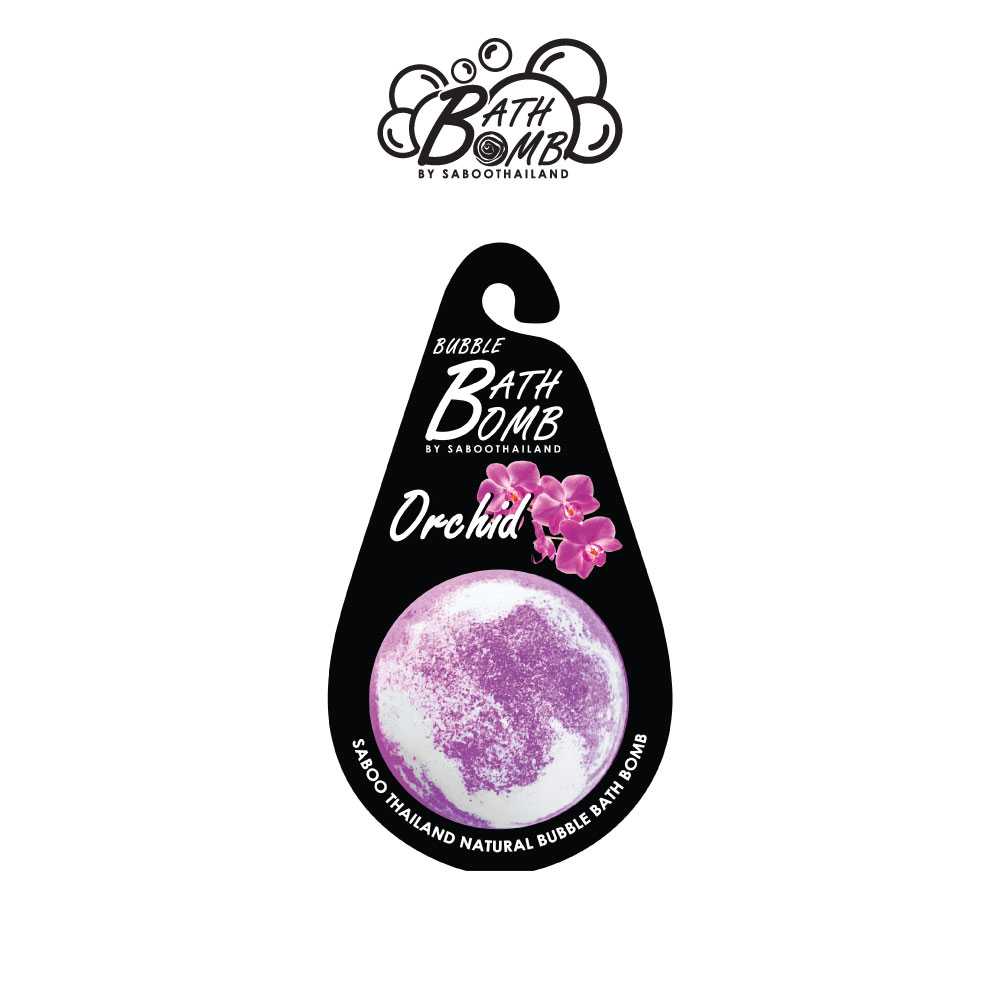 แบบแขวน สบู่แนชเชอรัล บาธบอม กลิ่นกล้วยไม้ 150กรัม - SABOO NATURAL BATH BOMB ORCHID 150g