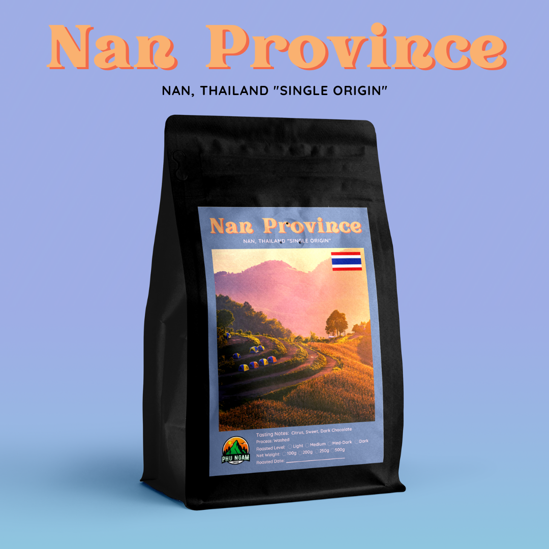 เมล็ดกาแฟคั่วน่าน ดอยสวนยาหลวง อ.ท่าวังผา อาราบิก้า 100% (ขนาด 250g) มีบริการบดฟรี Arabica Coffee
