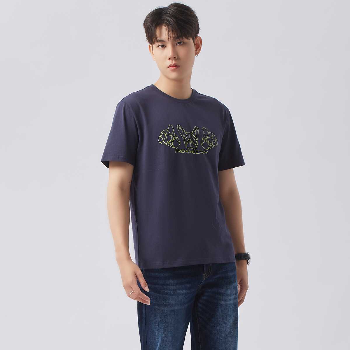 เสื้อทีเชิ้ตลายเฟรนช์ชี่ | Frenchie Eazy Tee Shirt | 03996