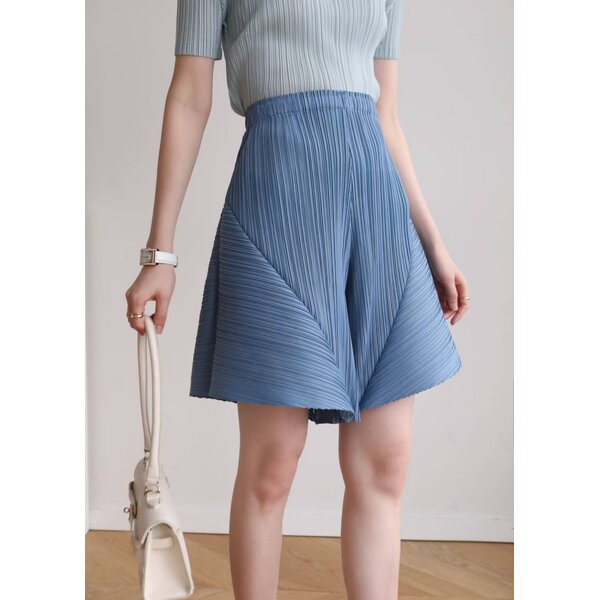 2MUAY รุ่น GJO7746 กางเกงอัดพลีทคุณภาพ SHORT WIDE LEG PLEATED PANTS 7สี FREE SIZE