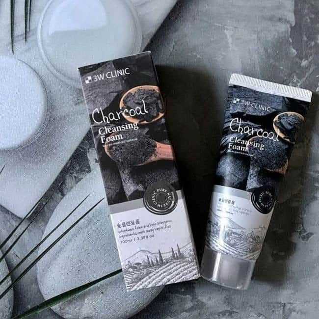 3W Clinic Charcoal Cleansing Foam ฟมล้างหน้าสูตรไฮโปอัลเลอร์เจนิก🖤🗻