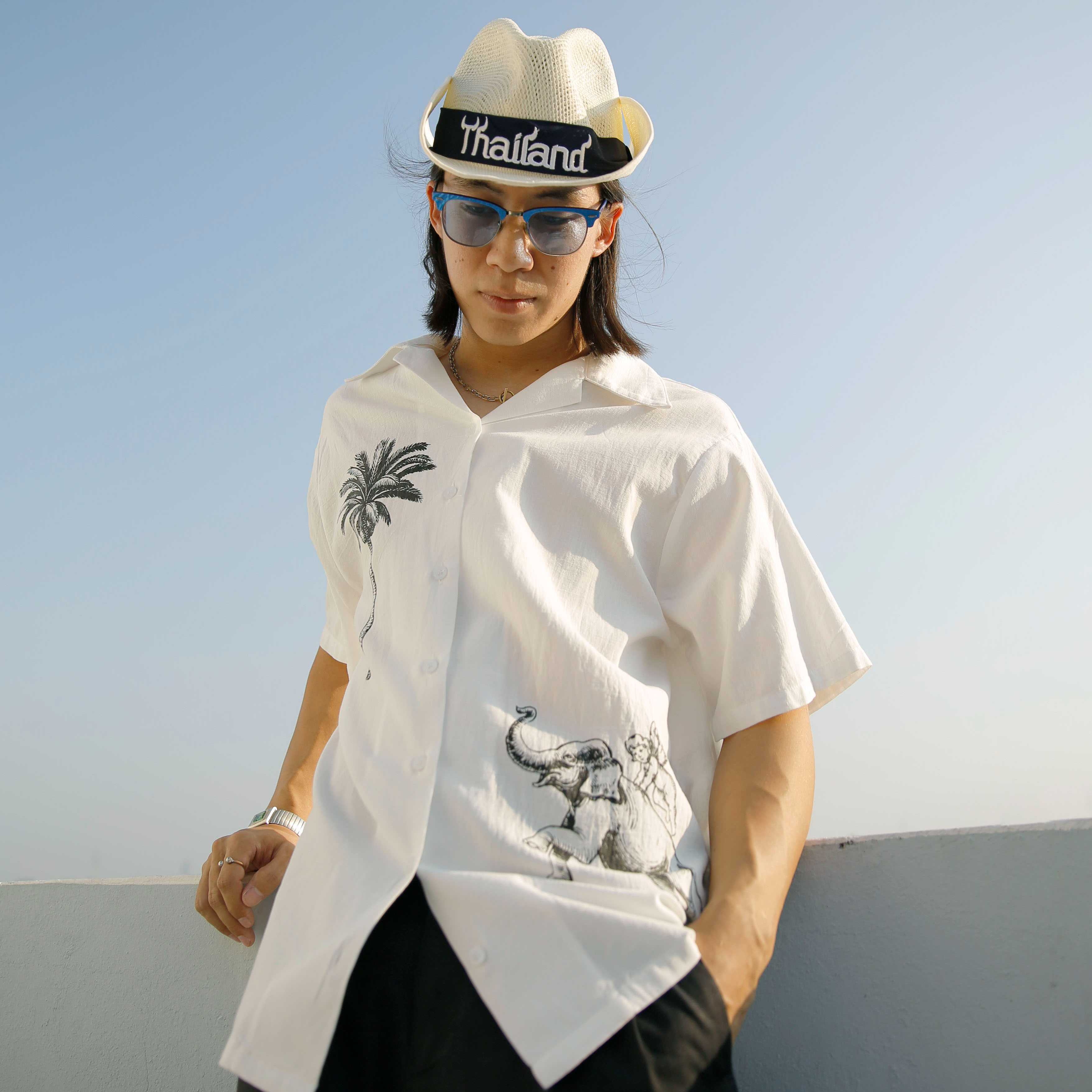 Rotsaniyom ‘SAWASDEE’ white organic cotton shirt