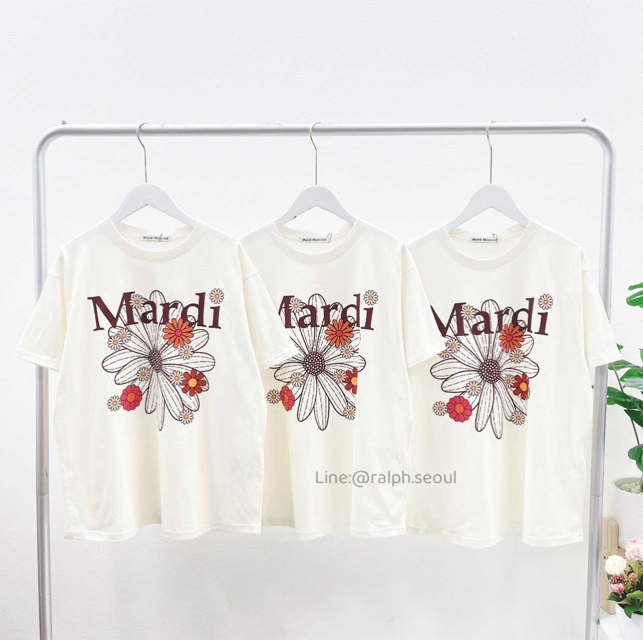 Mardi Flower Blossom T-shirt(CREAM/BURGUNDY) New!!!