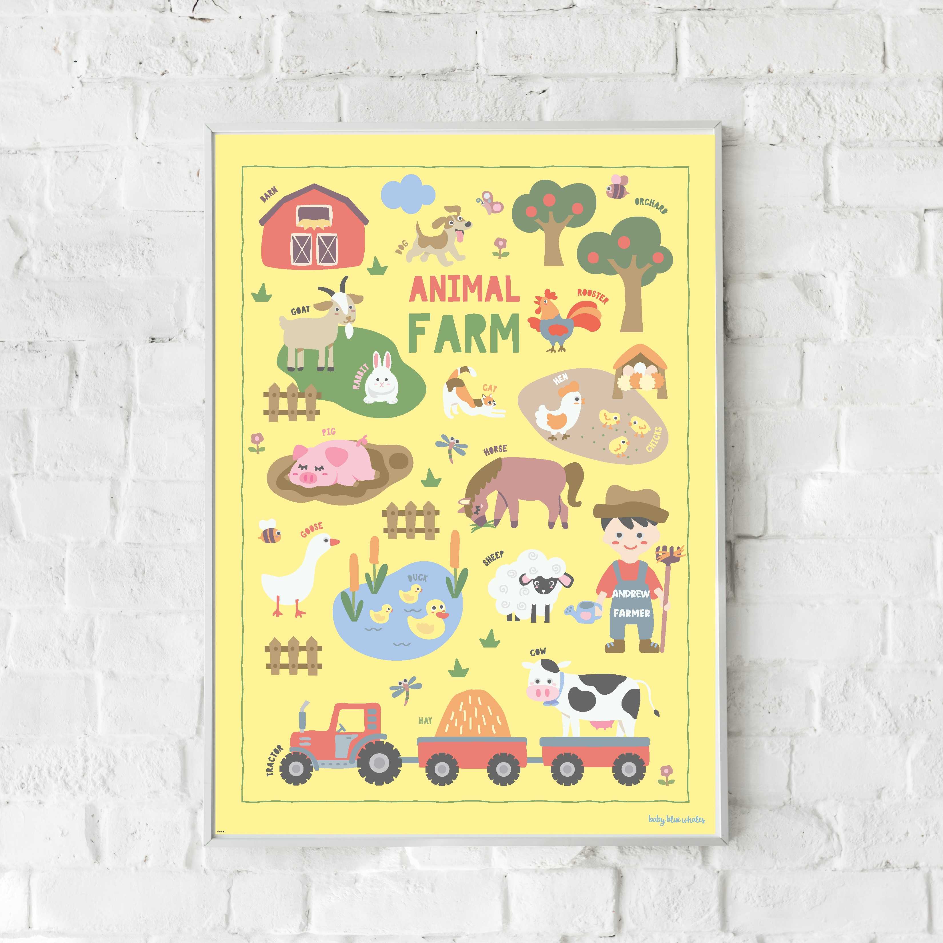 Farm Animals Poster (Boy)