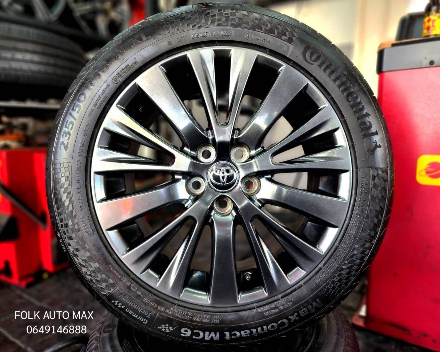 ล้อ Alphard ขอบ 18 สีไฮเปอร์แบ็ค สภาพสวยไม่มีรอย พร้อมยางปี 22 2 ส ปี21 2ส 737767 9220767