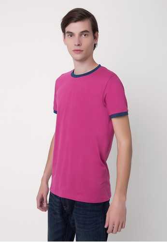 Contrast Tee - Cabaret Pink/Mountain Blue