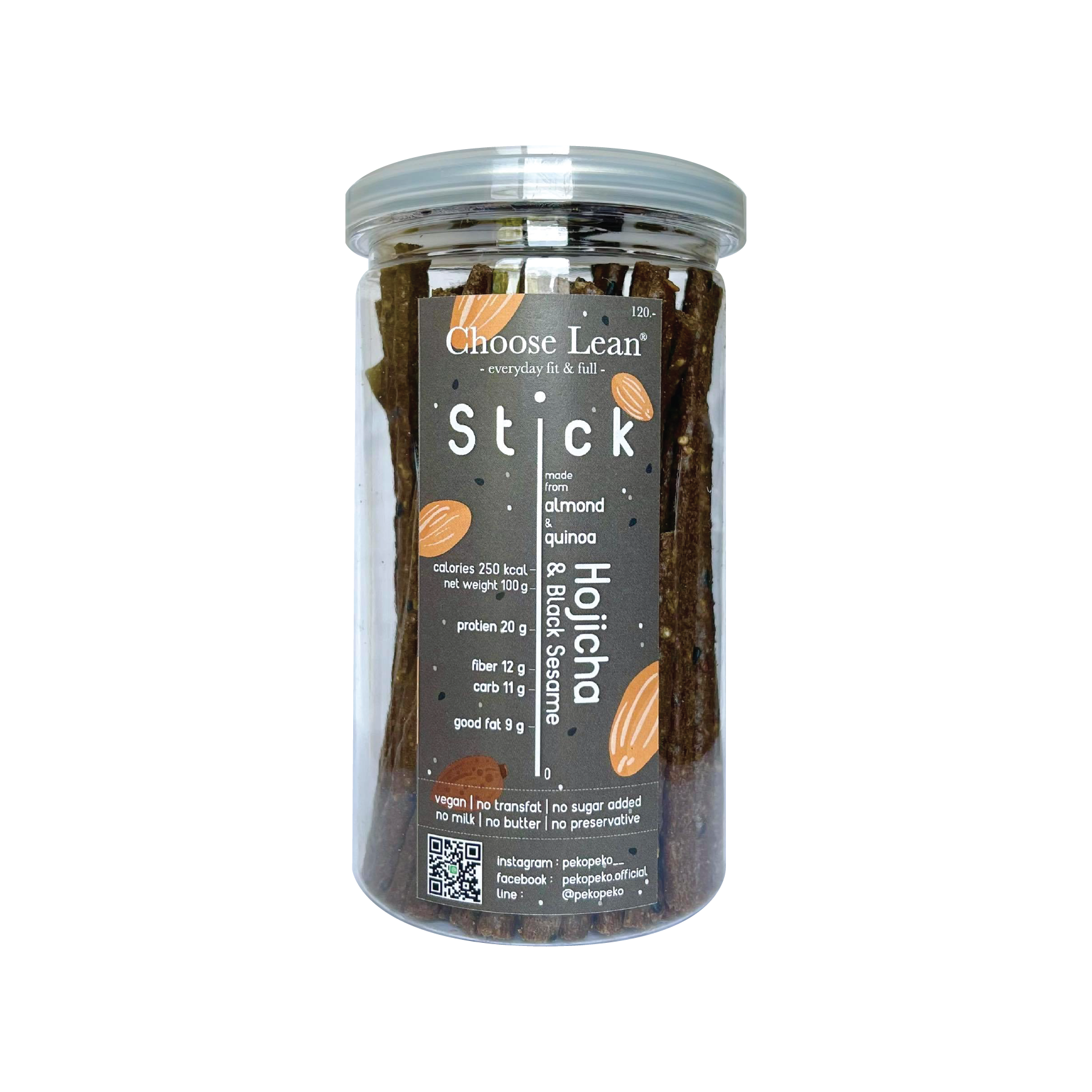 Protein Stick Hojicha Black Sesame (เจ วีแกน)