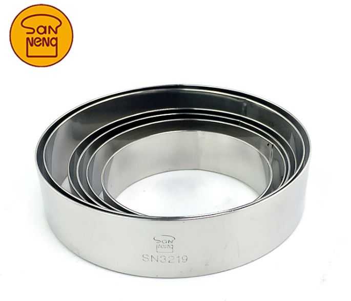 SN3218 Ring Cake หนา 0.8 mm สเตนเลส304 ขนาด 8X2 cm Sanneng