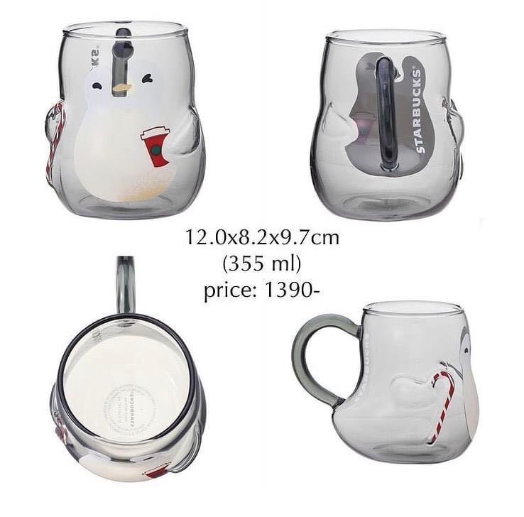 ♡starbucks japan holiday 2021 penguin glass mug
