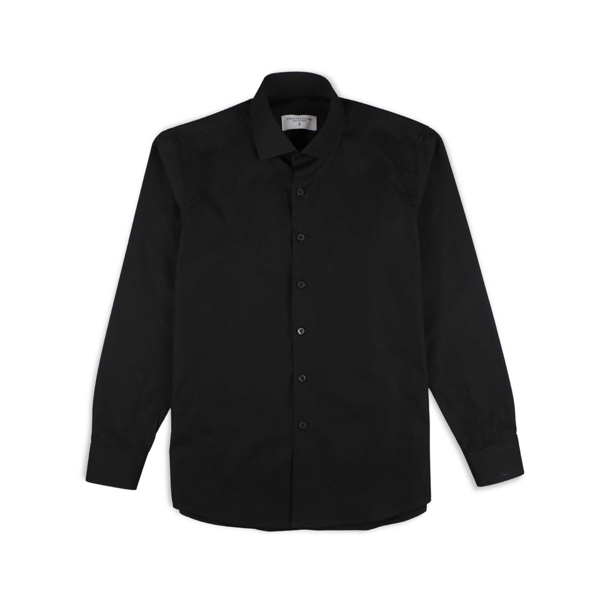 CLASSIC CUTAWAY COLLAR SHIRT - BLACK