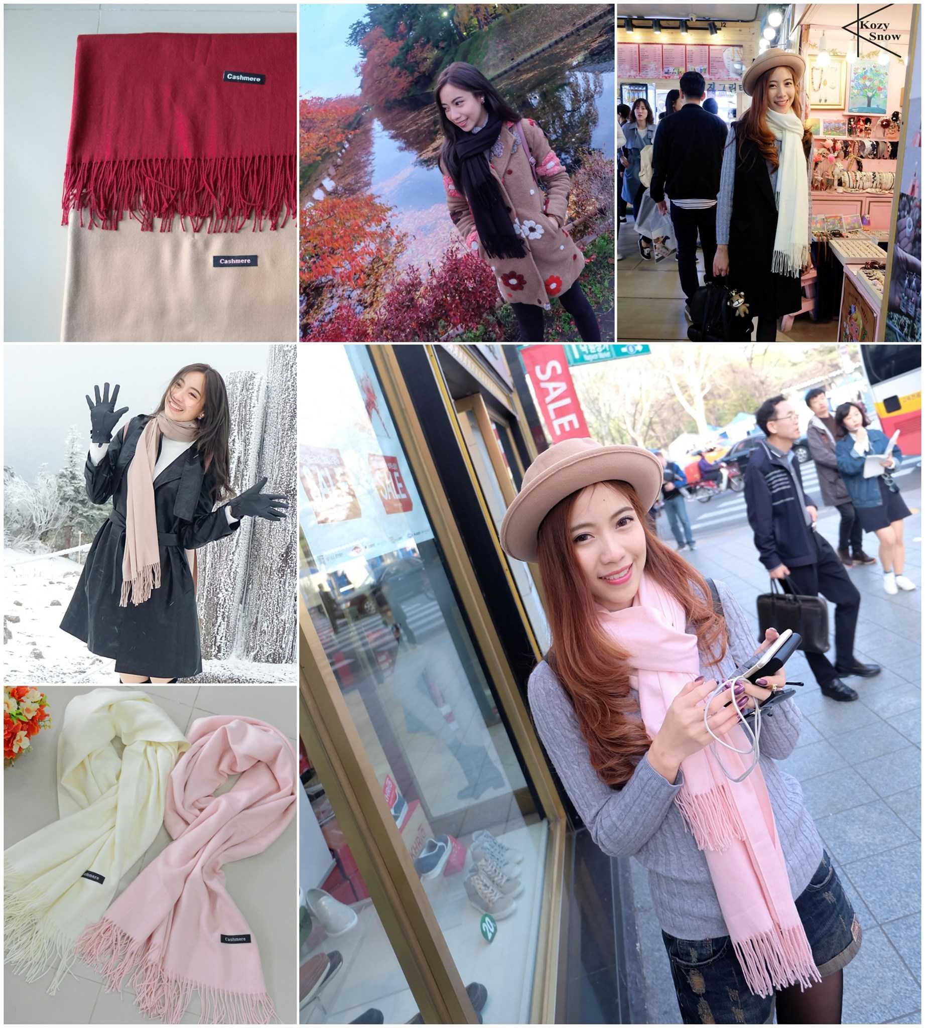 KozySnow SR03 ผ้าพันคอ Cashmere นุ่มๆ ผ้าคลุมไหล่ ผ้าพันคอแฟชั่น มี5สี