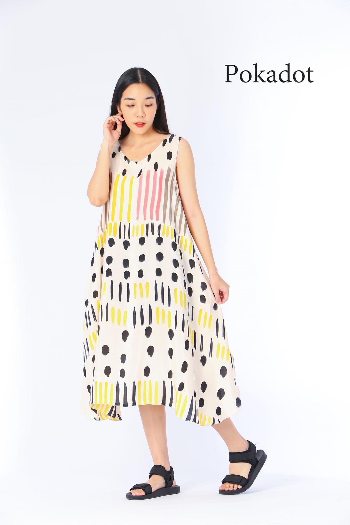 (Pre-Order) Sac Sleeveless Dress Cotton Silk Hand paint
