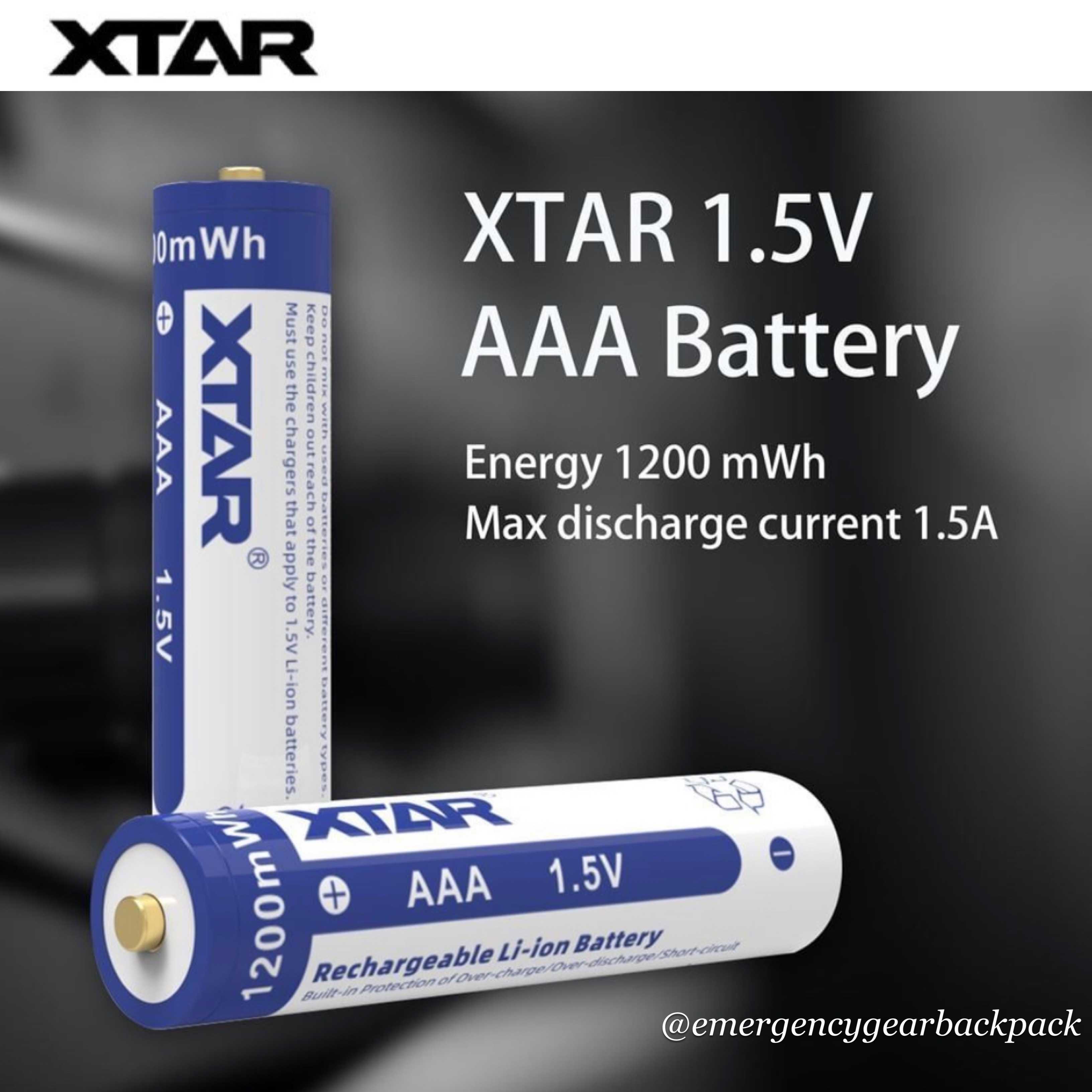 XTAR 1.5V Li-ion Battery AAA 1200mWh/750mAh (Pack 4)