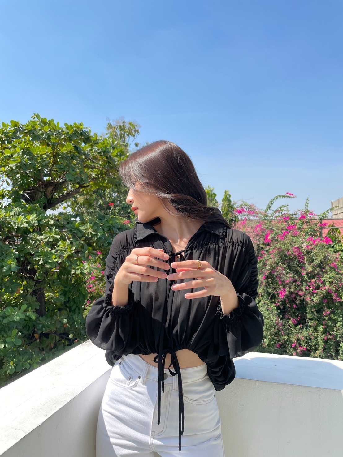 Hussa Nobel Blouse -Blackcaviar (พร้อมส่ง)